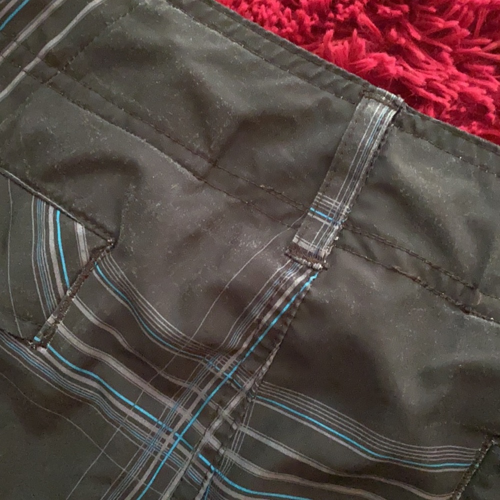 Ocean Current plaid black, grey, ice blue shorts - Picture 12 of 15